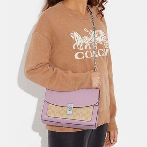 Authentic Coach Lane Shoulder Bag In Signature Canvas purple